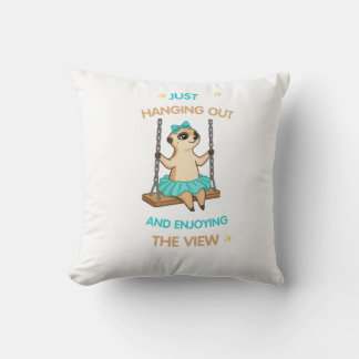 Cute Meerkat Just Hanging Out and Enjoying the Vie Cushion