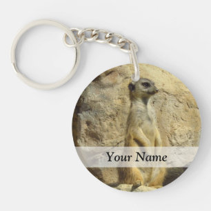Cute meerkat photograph key ring