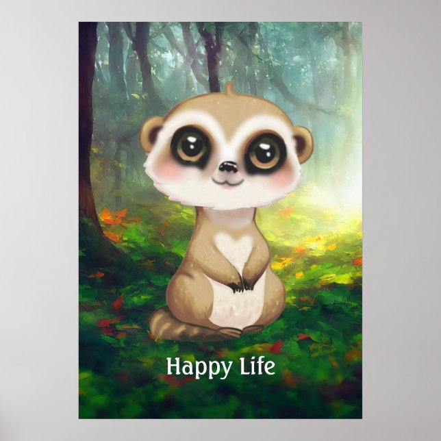 Cute Meerkat Poster (Front)