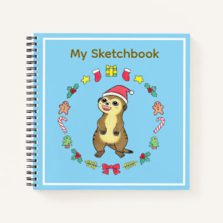 Cute Meerkat Santa hat Christmas Notebook