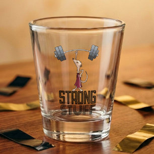 Cute Meerkat Strong Stuff Weightlifting Cartoon Shot Glass