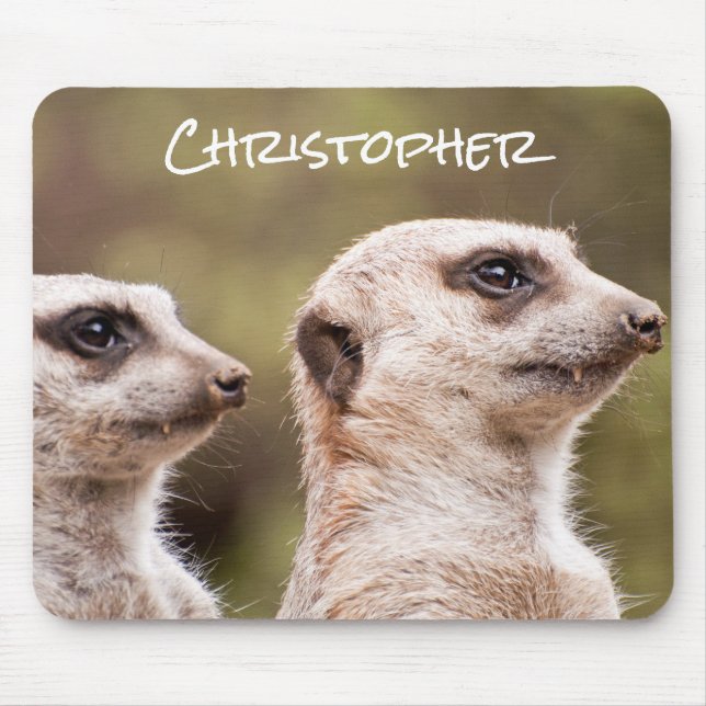 Cute Meerkats Photo Personalized Mouse Pad (Front)