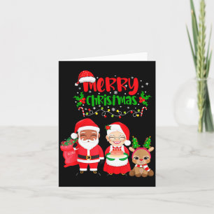 Cute Melanin Santa & Mrs Claus Interracial Fam Card