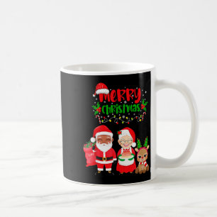 Cute Melanin Santa &amp; Mrs Claus Interracial Fam Coffee Mug