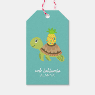 Cute Mele Kalikimaka Sea Turtle Gift Tags