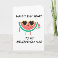 Cute Melon Puns funny aunt birthday cards