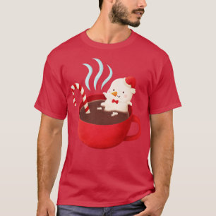 Cute Melting Snowman in Hot Chocolate T-Shirt