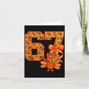 Cute Meme 67 Coquette Bow Turkey Thanksgiving Aest Card