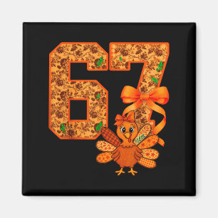 Cute Meme 67 Coquette Bow Turkey Thanksgiving Aest Magnet