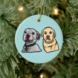 Cute Meme Dogs Ceramic Tree Decoration