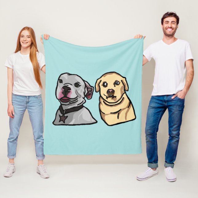 Cute Meme Dogs Fleece Blanket (In Situ)