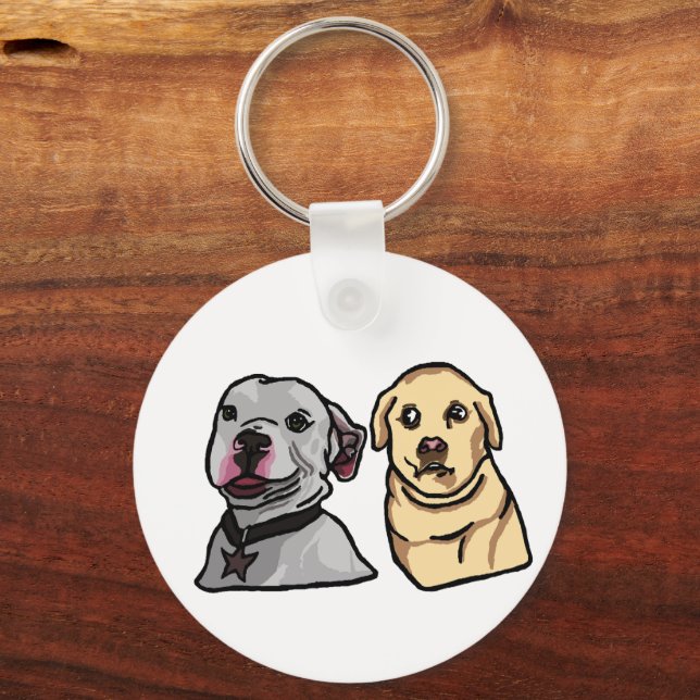 Cute Meme Dogs Key Ring (Front)
