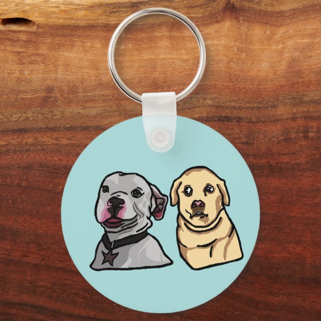 Cute Meme Dogs Key Ring (Front)