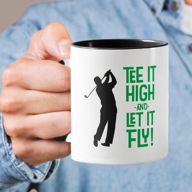 Cute Men's Golf Tee Funny Humour Sports Black Gree Mug (Cute Men's Golf Tee Funny Humor Sports Black Green Mug)