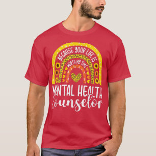 Cute Mental Health Counsellor Counseling Sunflower T-Shirt