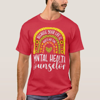 Cute Mental Health Counsellor Counseling Sunflower T-Shirt