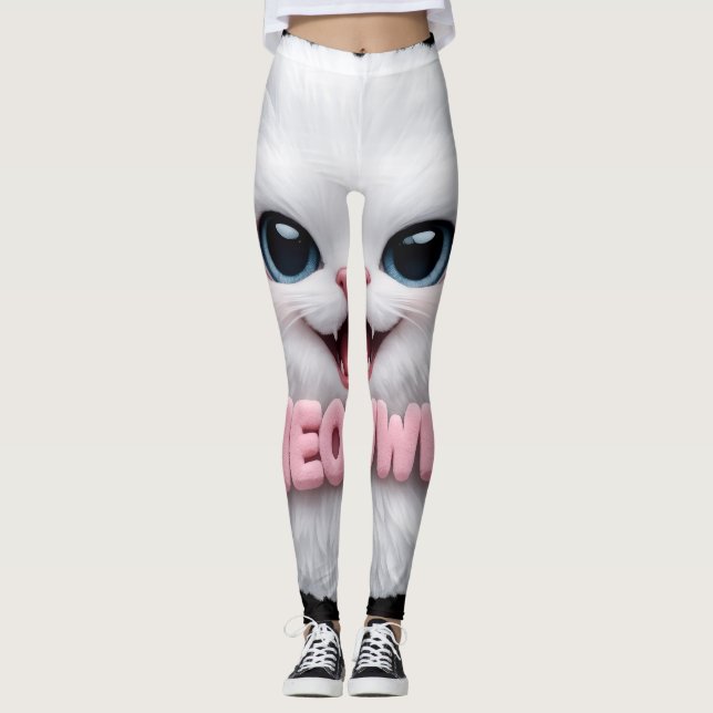 Cute Meow Kitty Leggings (Front)