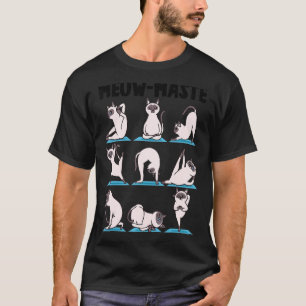 Cute Meow Maste Cats Yoga Asana Poses Meditation M T-Shirt