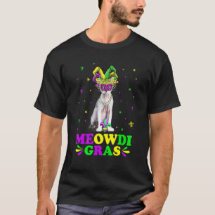 Cute Meowdi Gras Devon Rex Cat Carnival Mask Mardi T-Shirt