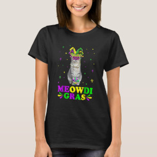 Cute Meowdi Gras Scottish Fold Cat Carnival Mask M T-Shirt