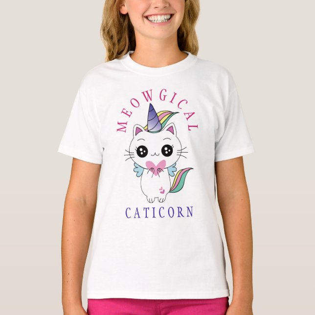 Cute Meowgical Caticorn T-Shirt (Front)