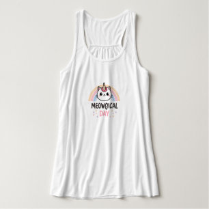 Cute "Meowgical Day" Caticorn Singlet