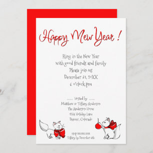 Cute Meowy Christmas Kitties Invitation