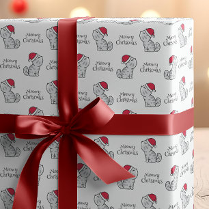 Cute Meowy Christmas Santa Cats Wrapping Paper