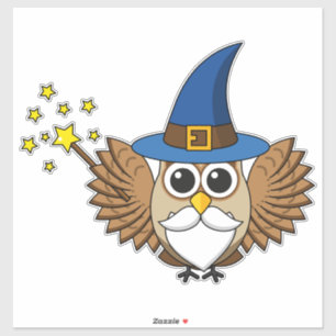 Cute Merlin the Wizard Owl Cartoon