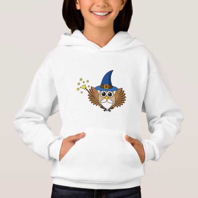 Cute Merlin the Wizard Owl Cartoon (Front)