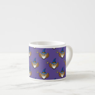 Cute Merlin the Wizard Owl Cartoon Espresso Cup