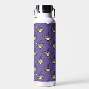 Cute Merlin the Wizard Owl Cartoon Water Bottle