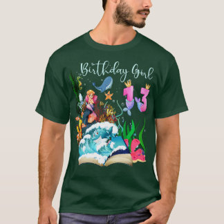 Cute Mermaid 13th Birthday Girl T-Shirt
