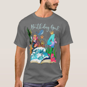 Cute Mermaid 4th Birthday Girl T-Shirt