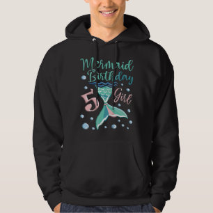 Cute Mermaid 5th Birthday Girl Mermaid Hoodie