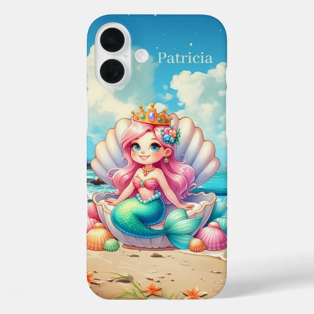 Cute Mermaid add name Case-Mate iPhone Case (Back)