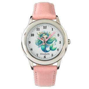 Cute mermaid add name  watch
