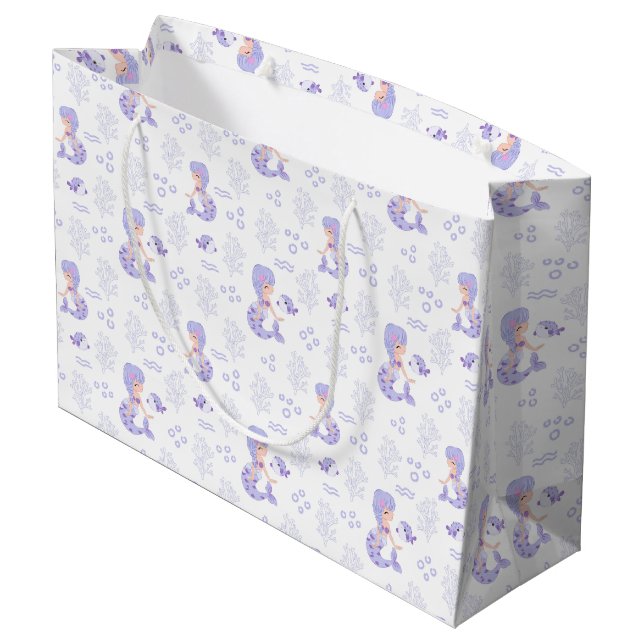 Cute Mermaid Adventure Large Gift Bag (Back Angled)