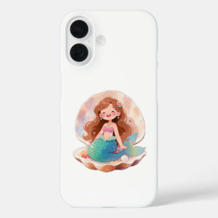 Cute Mermaid Aesthetic Sticker Pastel Ocean Girl iPhone 16 Case