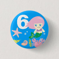 Cute Mermaid and Crab Kids Birthday Any Age