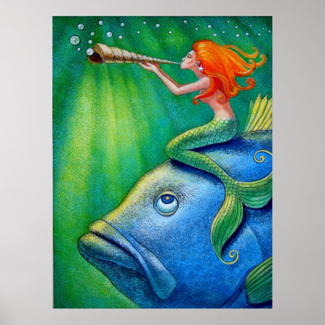 Cute Mermaid Art Poster (Front)