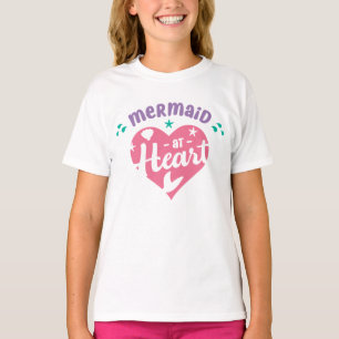 Cute Mermaid At Heart Magical Mermaids Lover Vibes T-Shirt