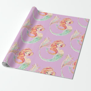 CUTE MERMAID BABY SHOWER Wrapping Paper