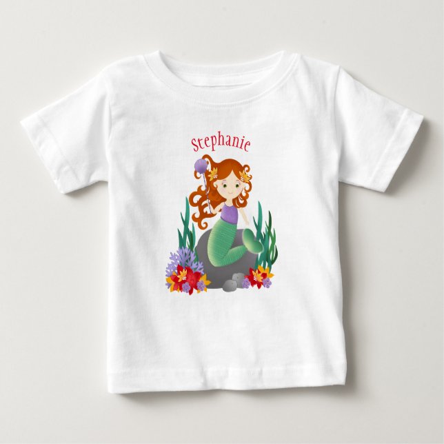 Cute Mermaid Baby T-Shirt (Front)