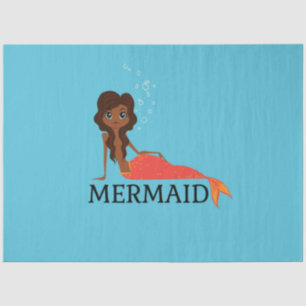 Cute Mermaid (Beautiful Black Girl) Tissue Paper