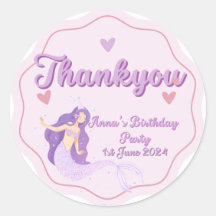 Cute Mermaid Birthday Sticker