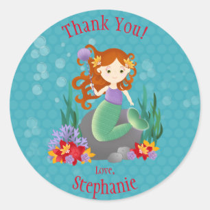 Cute Mermaid Classic Round Sticker