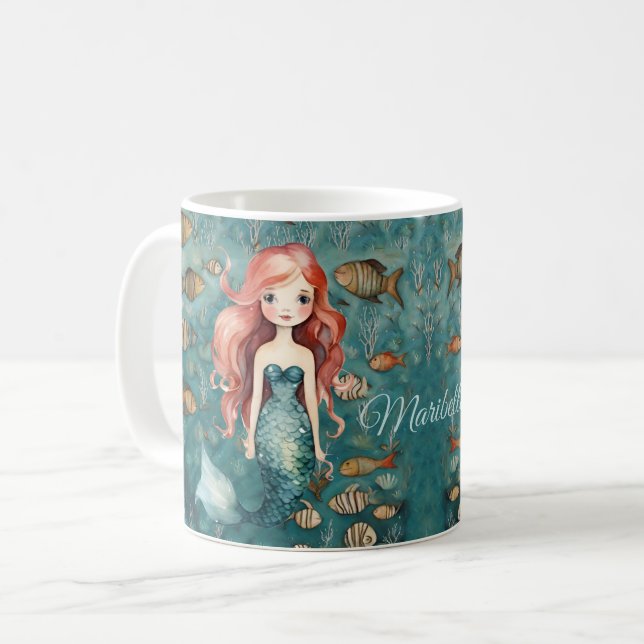 Cute Mermaid  Coffee Mug (Front Left)