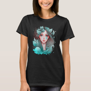 Cute mermaid fairy seaweed plants water sea fantas T-Shirt