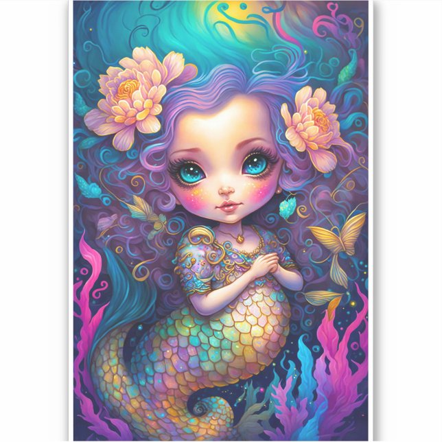 Cute Mermaid Fantasy Art (Front)